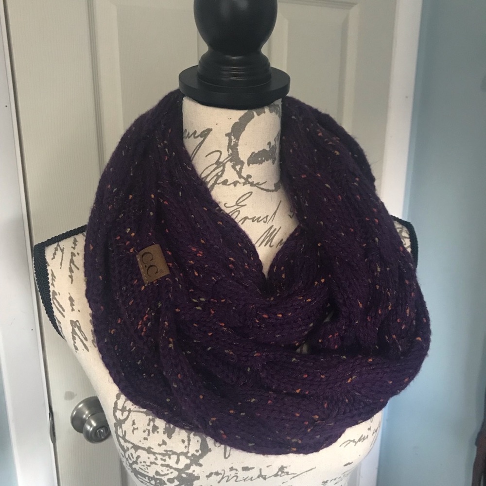 C.C purple confetti chunky infinity scarf